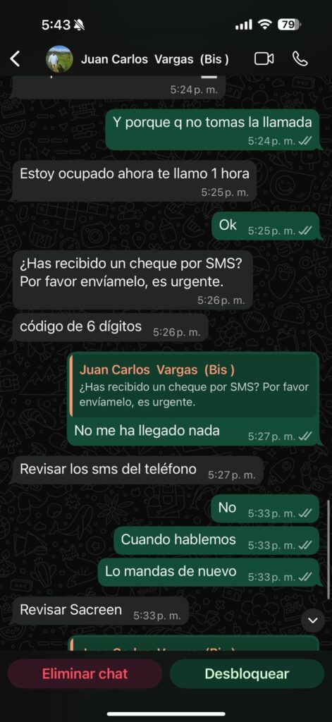 Periodista denuncia intento de estafa vía WhatsApp con número de contacto conocido | 2 | Periodista denuncia intento de estafa vía WhatsApp con número de contacto conocido - Noticias de hoy en República Dominicana | De Último Minuto