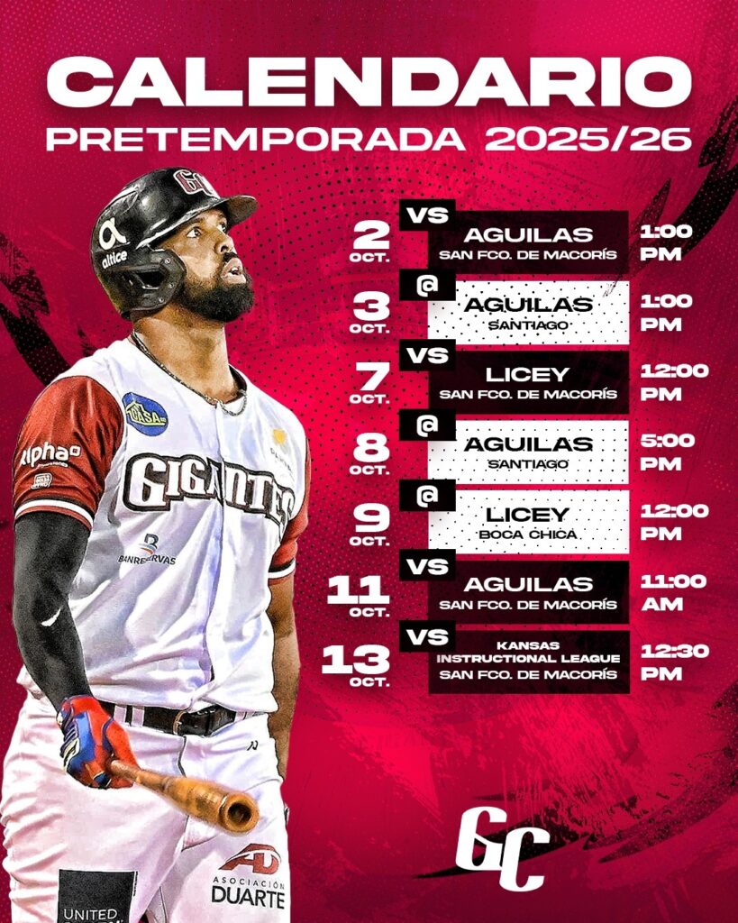 Gigantes del Cibao announce seven-game preseason schedule | De Último Minuto English