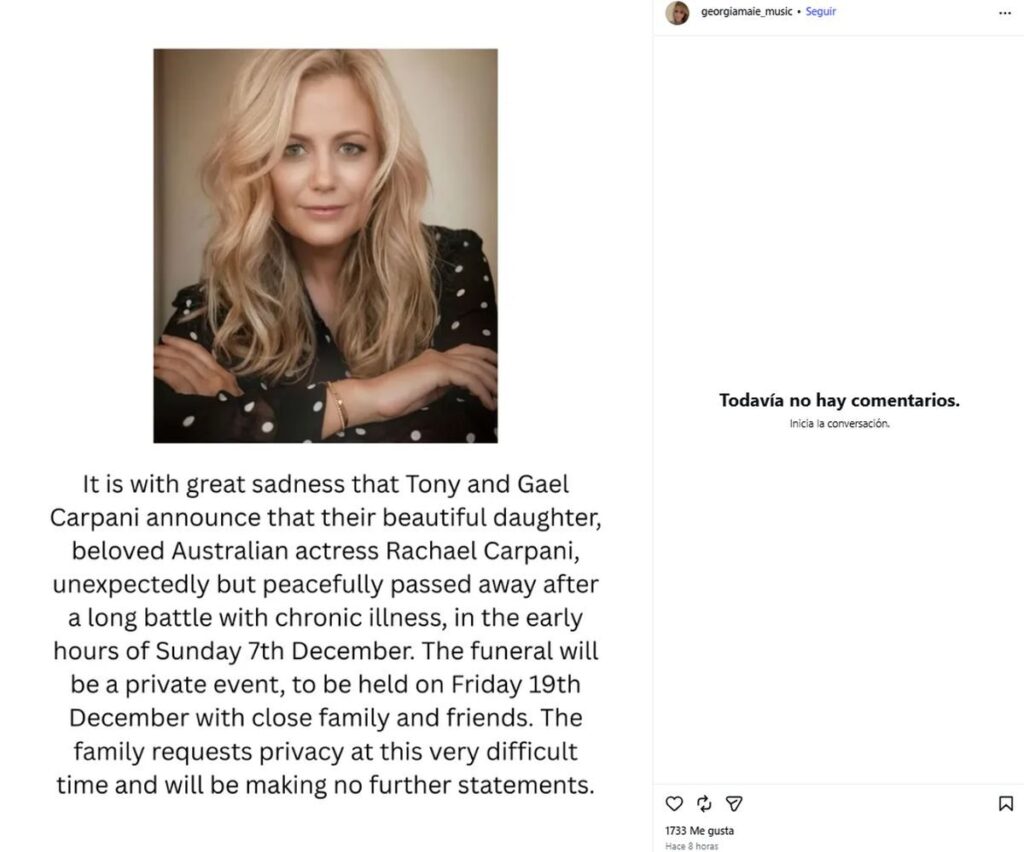 Rachael Carpani, actriz de “NCIS: Los Ángeles”, murió tras batallar contra una larga enfermedad | 1 | Rachael Carpani, actriz de “NCIS: Los Ángeles”, murió tras batallar contra una larga enfermedad - Noticias de hoy en República Dominicana | De Último Minuto