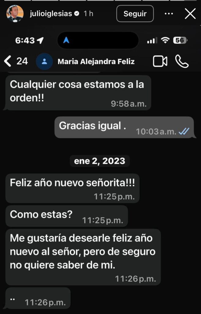Julio Iglesias estalla y publica mensajes que le enviaban sus presuntas víctimas de acoso | 3 | Julio Iglesias estalla y publica mensajes que le enviaban sus presuntas víctimas de acoso - Noticias de hoy en República Dominicana | De Último Minuto