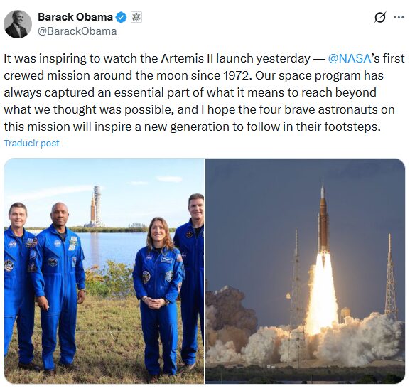 Obama destaca misión Artemis II como símbolo de inspiración global | De Último Minuto English